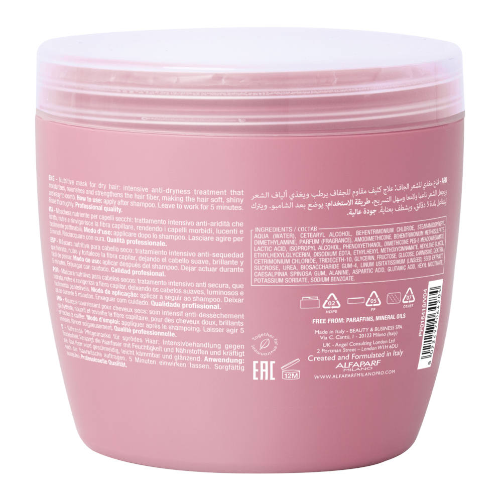 Alfaparf Milano Semi Di Lino Moisture Nutritive Mask 500ml  - maschera nutriente per capelli secchi