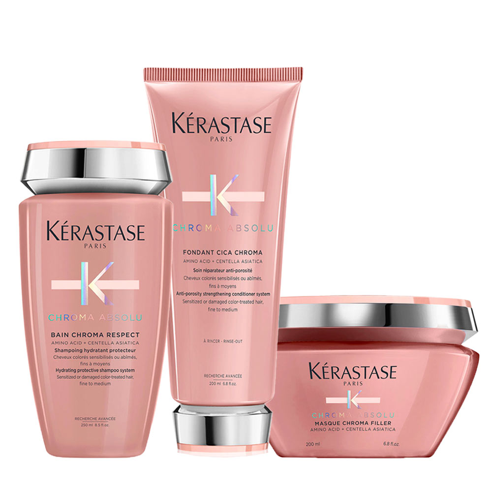 Kerastase Chroma Absolu Bain Chroma Respect Shampoo 250ml Fondant Cica Chroma 200ml Mask Recover 200ml [all]