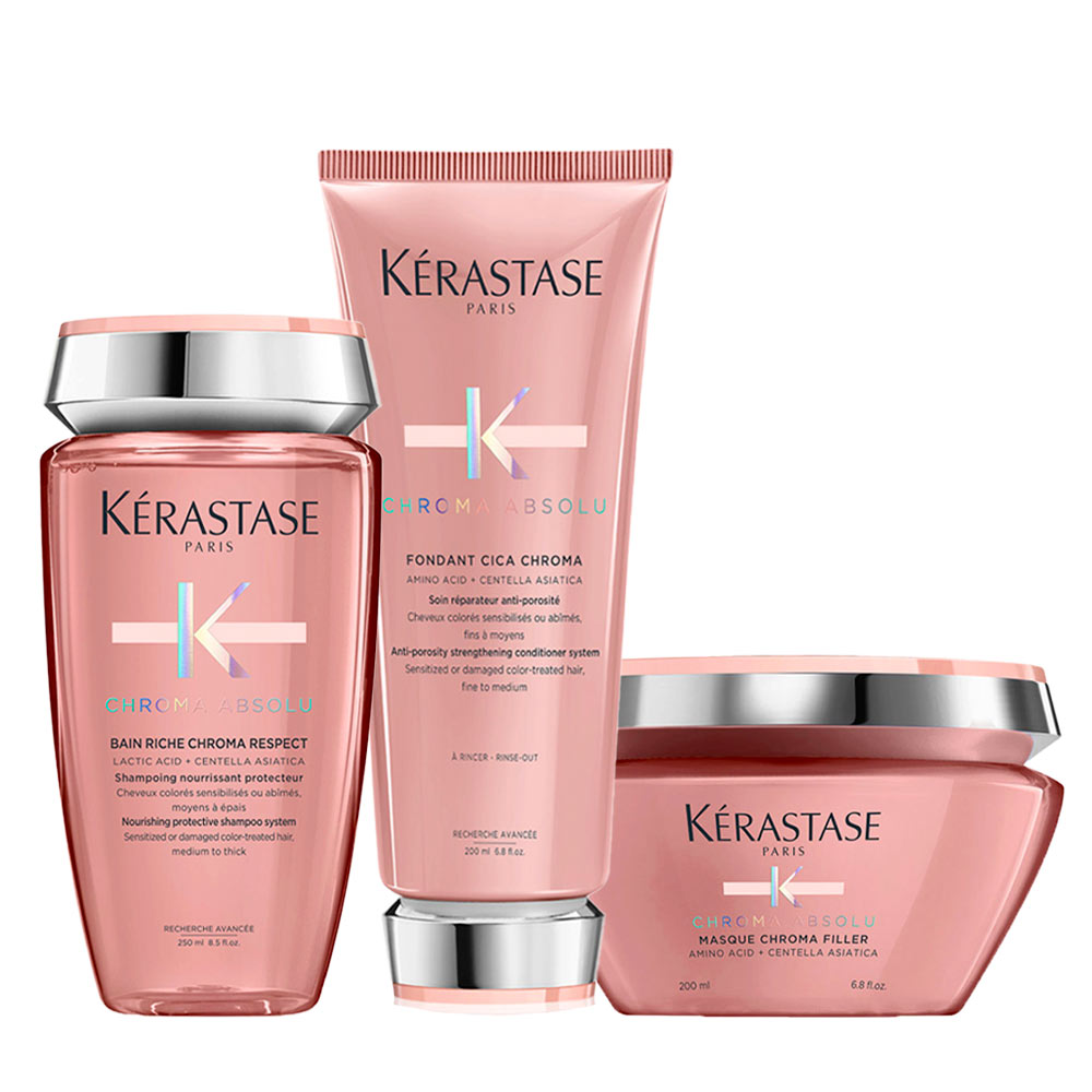 Kerastase Chroma Absolu Bain Riche Chroma Shampoo 250mlFondant Cica Chroma 200ml  Mask Recover 200ml [all]