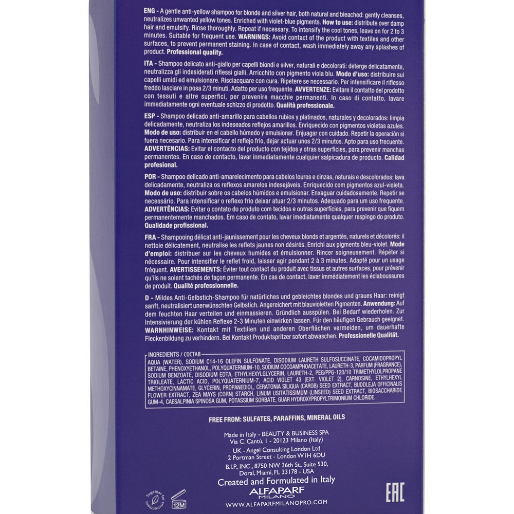 Alfaparf Milano Semi di Lino Blonde Anti Yellow Low Shampoo 250ml - shampoo delicato anti-giallo