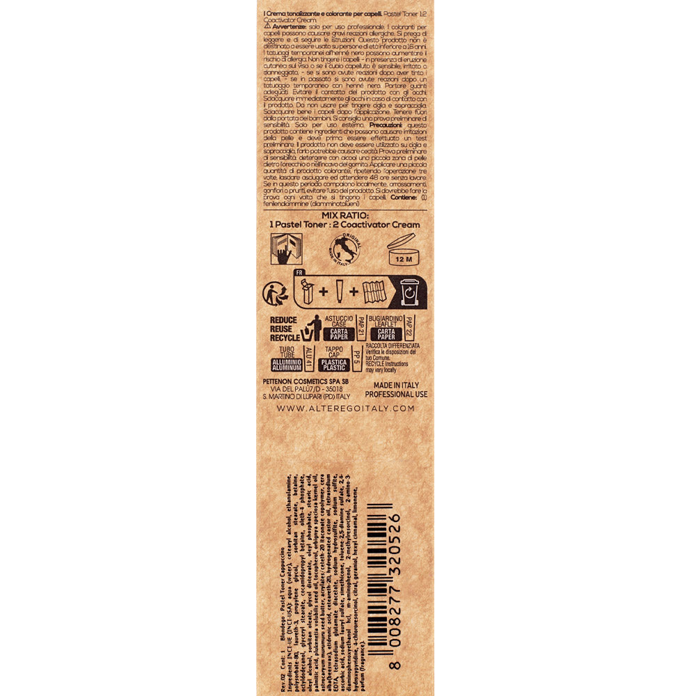 Alterego Blondego Pastel Toner Cappuccino 60ml - crema tonalizzante e colorante