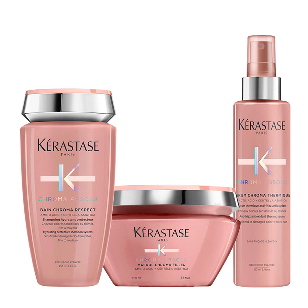 Kerastase Chroma Absolu Bain Chroma Respect 250ml Masque Chroma Filler 200ml Serum Thermique 150ml [all]