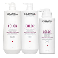 Goldwell Dualsenses Color Brilliance Shampoo1000ml Conditioner 1000ml 60Sec Treatment 500ml