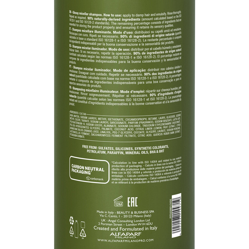 Alfaparf Milano Benvoleo Glossy Micellar Shampoo 1000ml - shampoo micellare illuminante