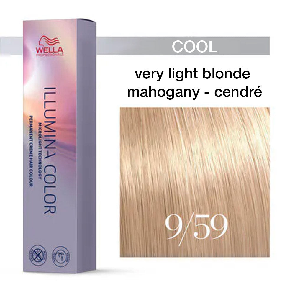 Wella Illumina Color 9/59 Biondo Chiarissimo Mogano Cendré 60ml - colorazione permanente
