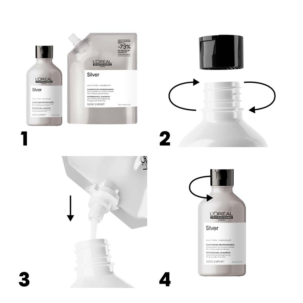 L'Oreal Professionnel Paris Serie Expert Silver Shampoo Refill 500ml - eco-ricarica shampoo antigiallo [all]