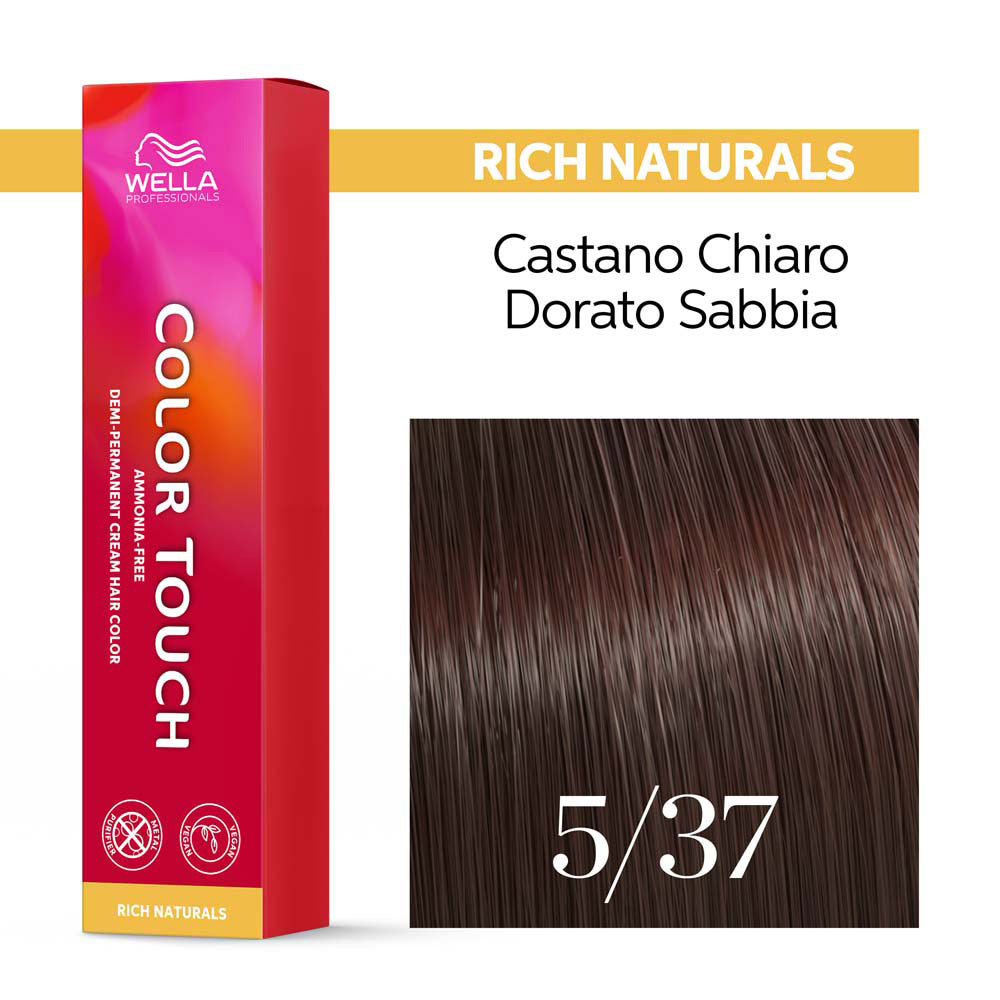 Wella Color Touch Rich Naturals 5/37 Castano Chiaro Dorato Sabbia 60ml - colore semipermanente senza ammoniaca [it]