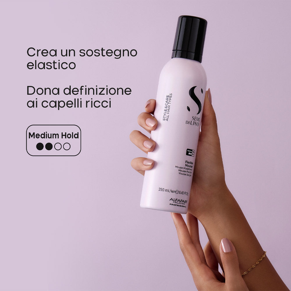 Alfaparf Milano Semi Di Lino Style&Care Flexible Mousse 250ml - mousse modellante tenuta media [it]