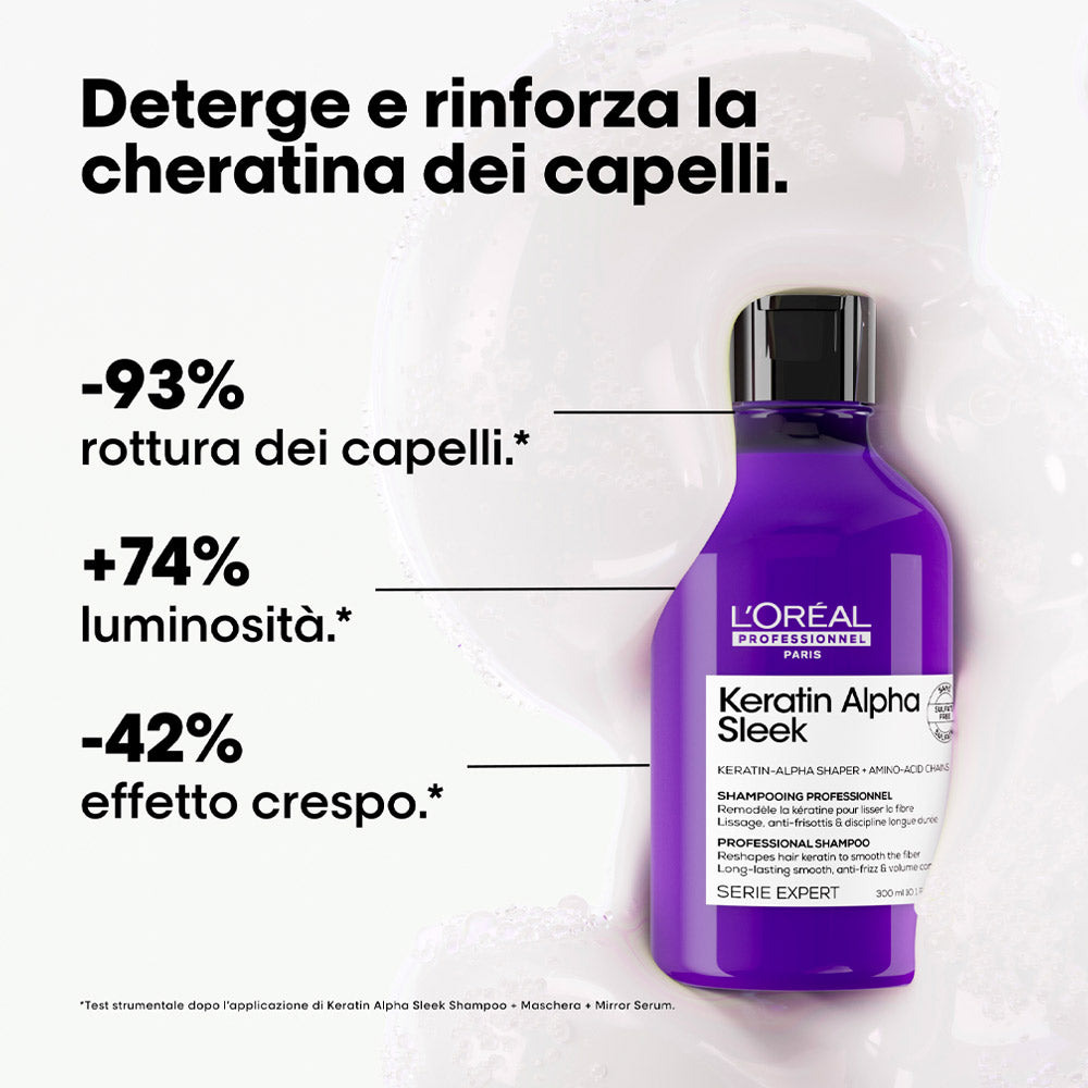L'Oreal Professionnel Paris Serie Expert Keratin Alpha Sleek Shampoo 300ml - shampoo disciplinante anticrespo [it]