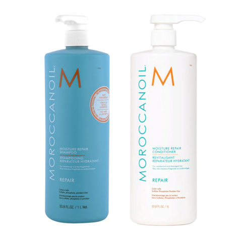Moroccanoil Kit6 Moisture Repair Shampoo e Conditioner 1000ml - shampoo e balsamo ristrutturanti
