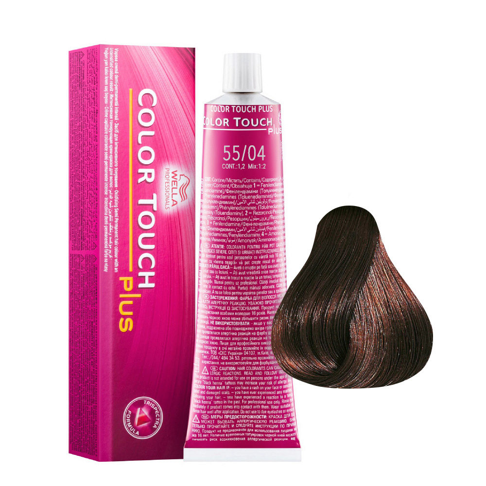 Wella Color Touch Plus 55/04 Castano Chiaro Intenso Naturale Rame 60ml -  colore demi-permanente