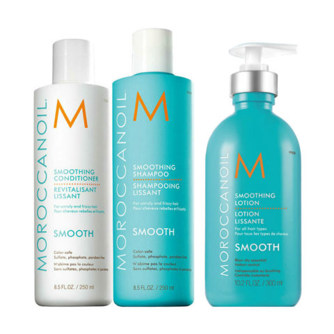 Moroccanoil Smoothing Shampoo 250ml Conditioner 250ml Lotion 300ml
