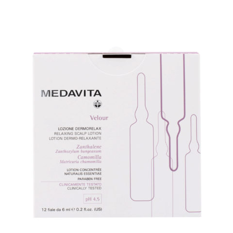 Medavita Cute Velour Relaxing Scalp Lotion 12x6ml - lozione dermorelax pH 6