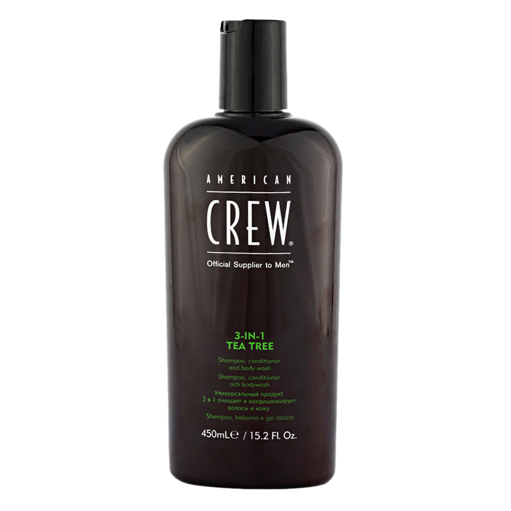 American Crew Tea Tree 3 in 1 Shampoo Conditioner and Body Wash 450ml - shampoo, balsamo e bagnoschiuma