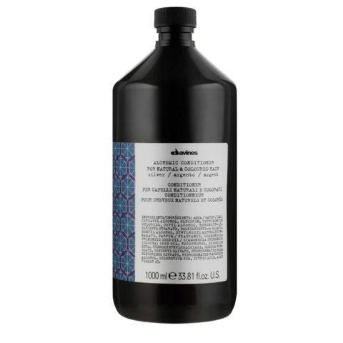 Davines Alchemic Conditioner Silver 1000ml - balsamo argento per capelli biondo platino e grigi