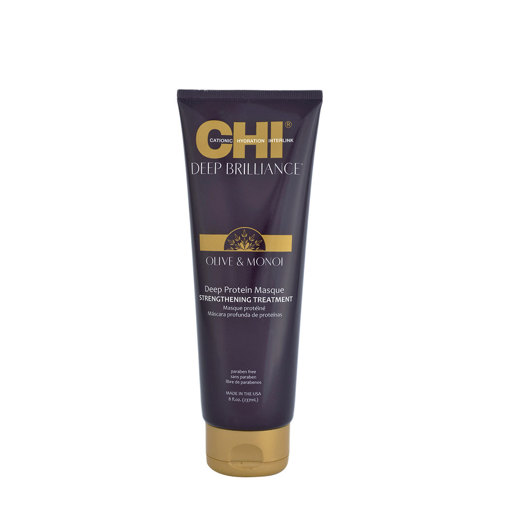 CHI Deep Brilliance Olive & Monoi Deep Protein Masque Strengthening Treatment 237ml - maschera rinforzante
