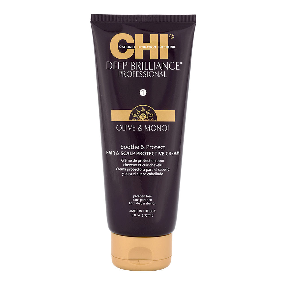 CHI Deep Brilliance Olive & Monoi Soothe & Protect Cream 177ml - crema protettiva cuoio capelluto e capelli