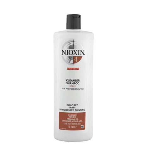 Nioxin Sistema4 Cleanser Shampoo 1000ml - shampoo capelli colorati e radi