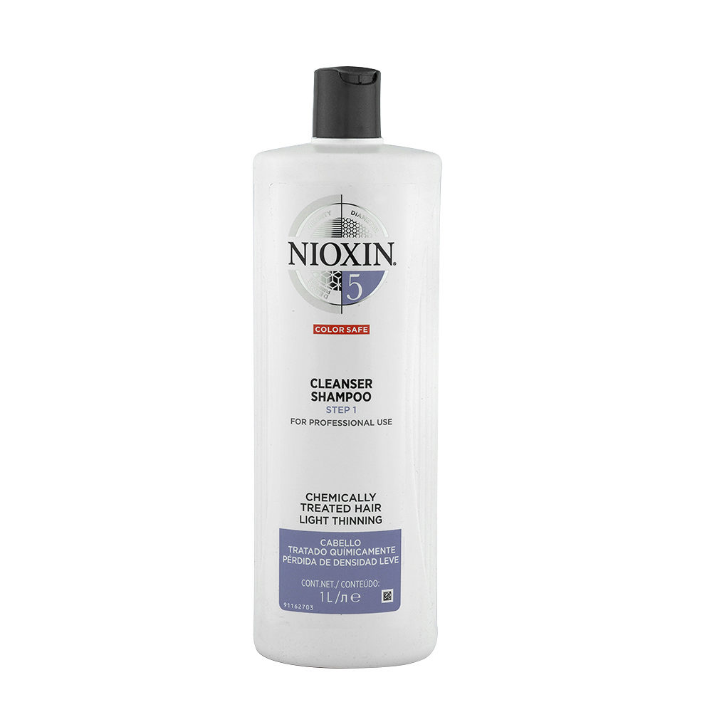 Nioxin Sistema5 Cleanser Shampoo 1000ml - shampoo capelli trattati chimicamente diradati