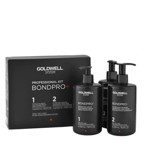 Goldwell Bond Pro  Kit 3x500ml (1 Protect. Serum  2 Nourishing Fortif.) - kit rinforzante capelli danneggiati