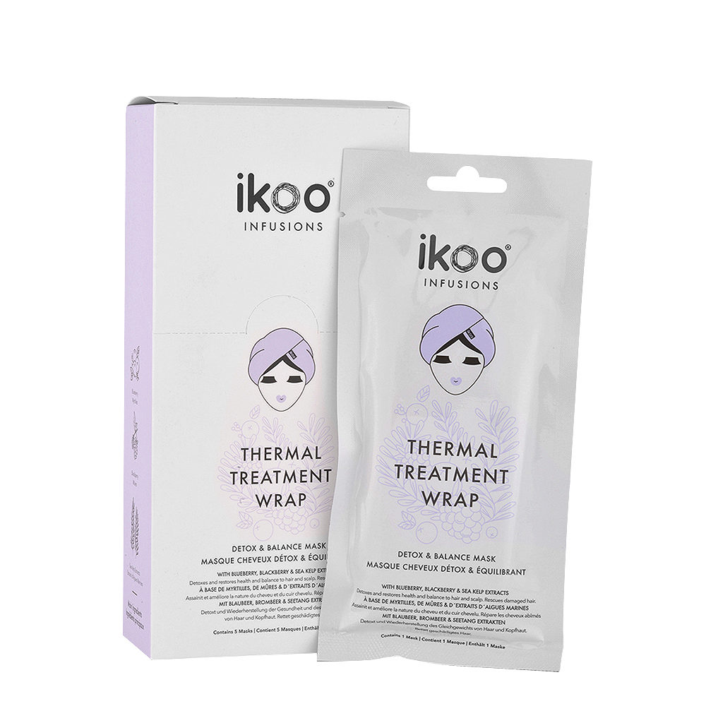Ikoo Thermal Treatment Wrap Detox & Balance Mask 5x35g - maschere in tessuto purificanti