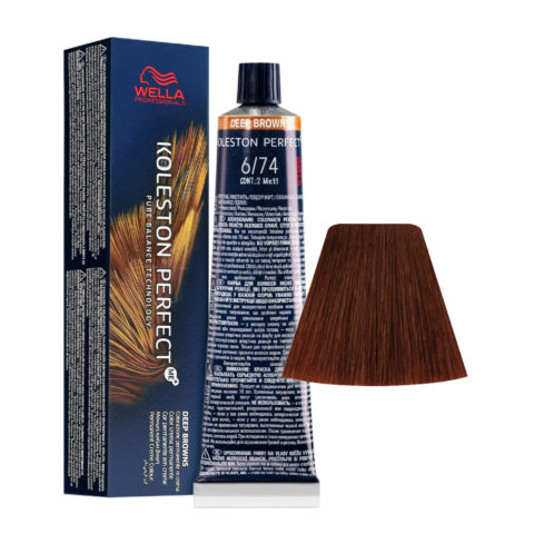 Wella Koleston Perfect Me+ Deep Browns 6/74 Biondo Scuro Sabbia Ramato 60ml - colorazione permanente