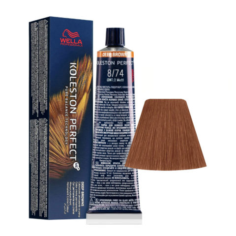 Koleston Perfect Me+ Deep Browns 8/74 Biondo Chiaro Sabbia Ramato 60ml - colorazione permanente