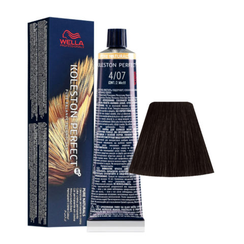 Wella Koleston Perfect Me+ Pure Naturals 4/07 Castano Medio Naturale Sabbia 60ml - colorazione permanente