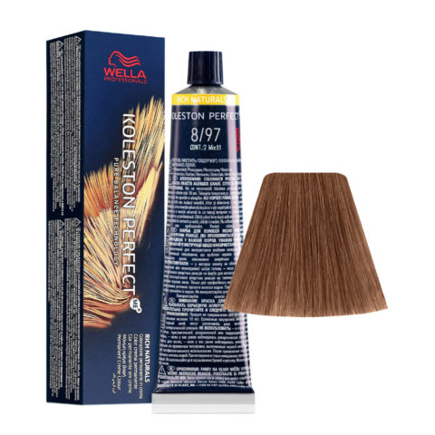 Wella Koleston Perfect Me+ Rich Naturals 8/97 Biondo Chiaro Cendré Sabbia 60ml - colorazione permanente