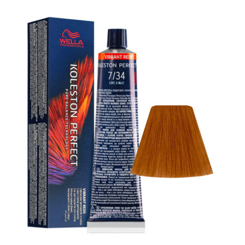 Koleston Perfect Vibrant Reds 7/34 Biondo Medio Oro Ramato 60ml - colorazione permanente