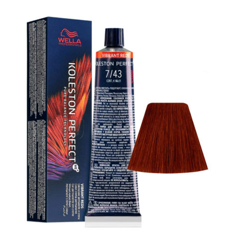 Koleston Perfect Me+ Vibrant Reds 7/43 Biondo Medio Rame Dorato 60ml - colorazione permanente 