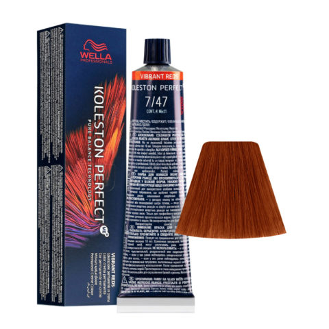 Koleston Perfect Me+ Vibrant Reds 7/47 Biondo Medio Rame Sabbia 60ml - colorazione permanente