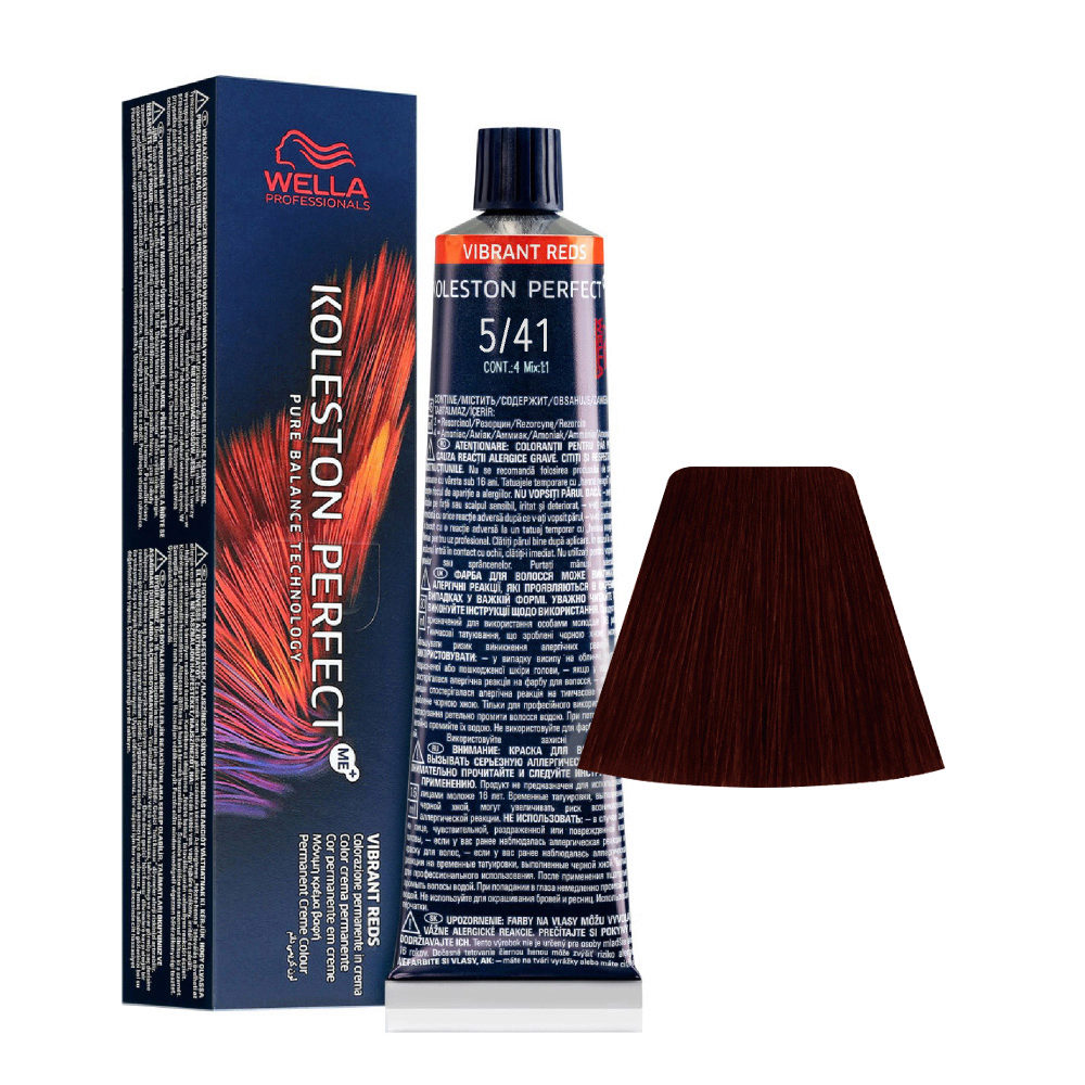 Wella Koleston Perfect Me+ Vibrant Reds 5/41 Castano Chiaro Rame Cenere 60ml - colorazione permanente