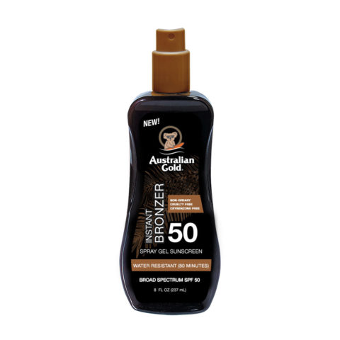 Australian Gold SPF50 Spray Gel Sunscreen 237ml - spray protezione con autoabbronzante