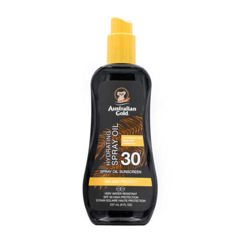 Australian Gold SPF30 Spray Oil Sunscreen 237ml -spray protezione con autoabbronzante