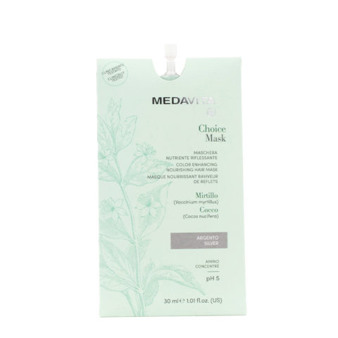 Medavita Lunghezze Choice Mask Silver 30ml - maschera nutriente riflessante argento