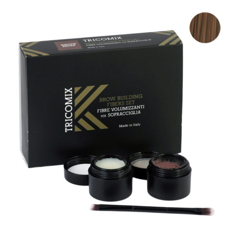 Brow Medium Brown 1,2g + 2g - fibre di cheratina volumizzanti per sopracciglia castano medio