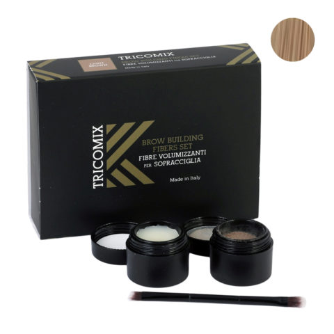 Brow Medium Brown 1,2g + 2g - fibre di cheratina volumizzanti per sopracciglia castano chiaro