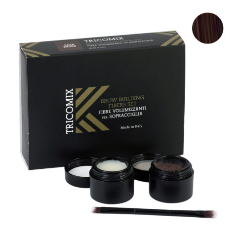 Brow Medium Brown 1,2g + 2g - fibre di cheratina volumizzanti per sopracciglia castano scuro