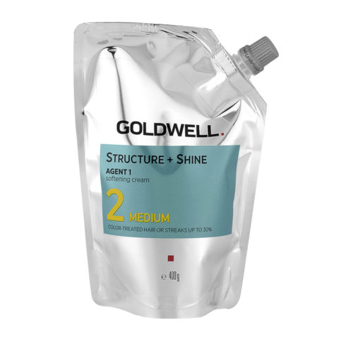Structure + Shine Agent 1 Softening Cream 2 Medium 400gr - stiratura capelli colorati