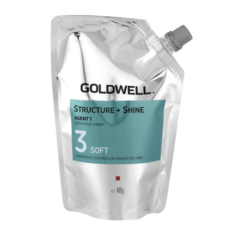 Structure + Shine Agent 1 Softening Cream 3 Soft 400gr - stiratura capelli sensibili colorati
