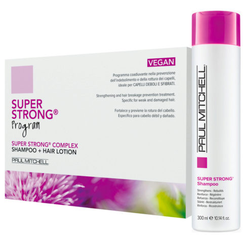 Paul Mitchell Super Strong Beauty Hair Program Kit – Shampoo + 12 x 6ml Hair Lotion