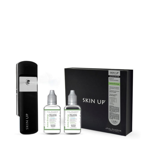 Phil Pharma Skin Up Active Energy Box Set Nero - Trattamento Antinquinamento Viso 2x50ml + Nebulizzatore Elettronico
