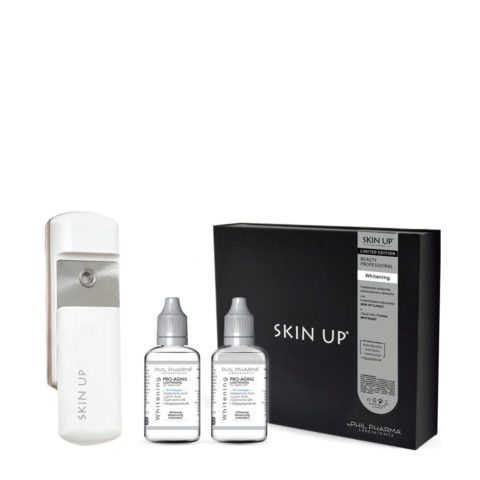 Phil Pharma Skin Up Whitening Box Set Bianco - Trattamento AntiMacchie Età 2x50ml + Nebulizzatore Elettronico