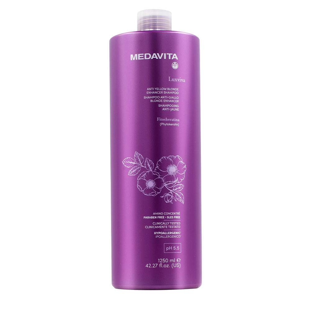 Medavita Luxviva Anti Yellow Blonde Enhancer Shampoo 1250ml - shampoo antigiallo capelli biondi