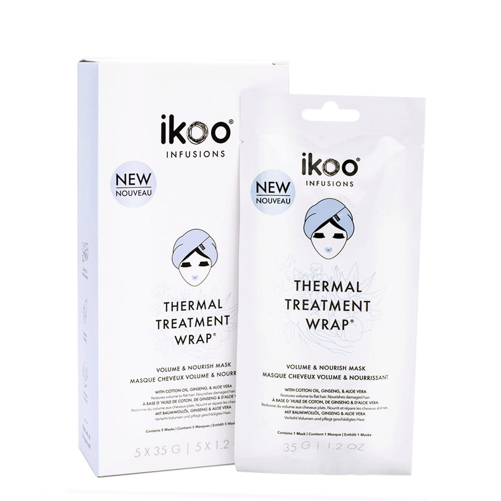 Ikoo Infusions Thermal Treatment Wrap Volume & Nourish 5x35g - maschere in tessuto volumizzanti