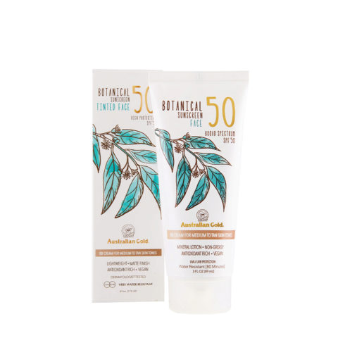 Australian Gold Botanical Line Mineral Lotion SPF50, Medium Tan 89ml - protezione solare minerale