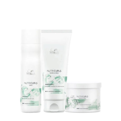 Nutricurls Shampoo Capelli Ricci 250ml Balsamo 200ml Maschera 150ml