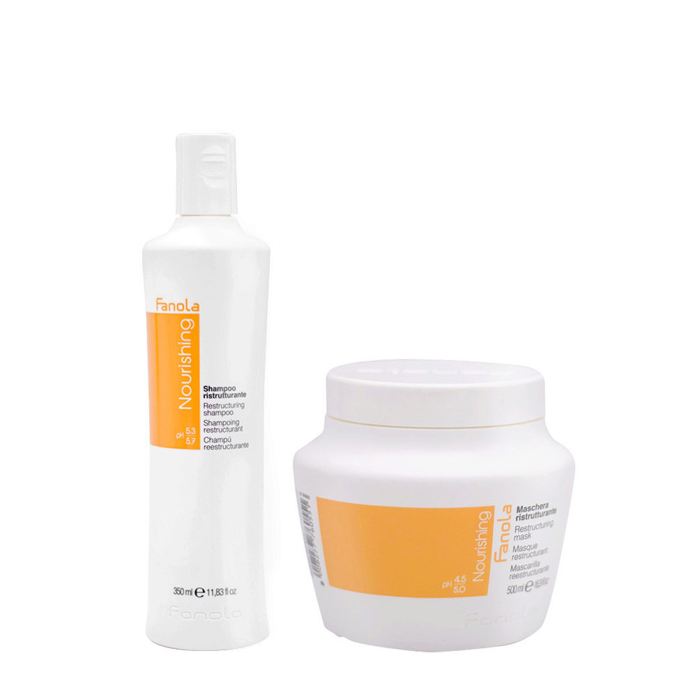 Fanola Nutri Care Shampoo 350ml e Maschera 500ml Ristrutturante Capelli Danneggiati