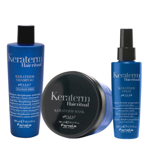 Fanola Keraterm Anticrespo Shampoo 300ml Maschera 300ml Spray 200ml